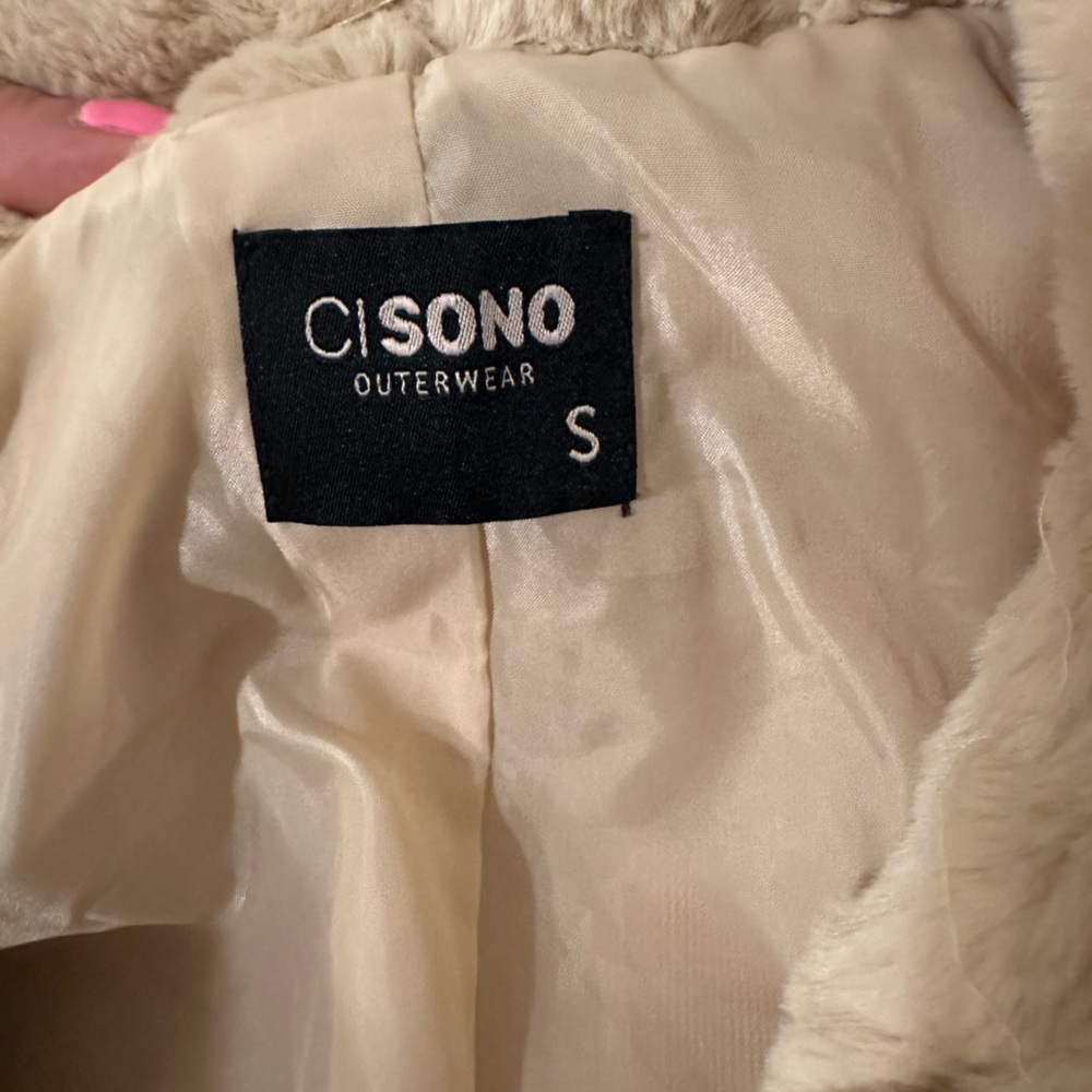 Ci Sono Beige Faux Fur Coat - Picture 5 of 8